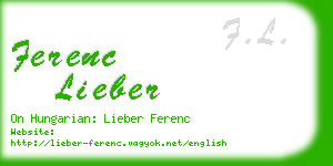 ferenc lieber business card